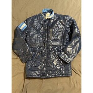 Vintage Blue Belted Puffer Jacket Women’s Medium
